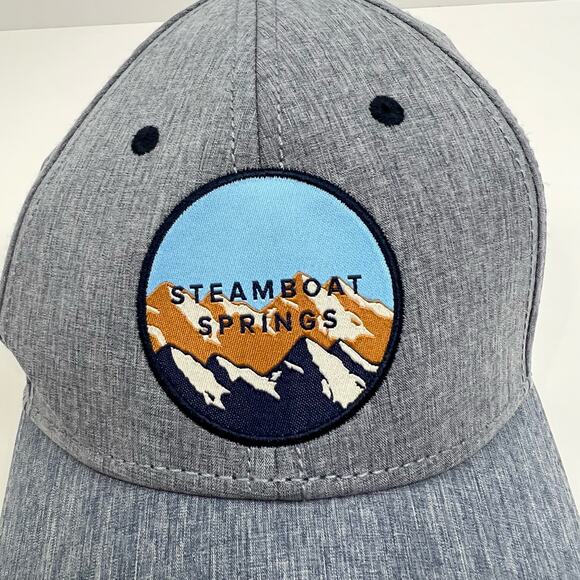 The Game Steamboat Springs Patch Baseball Cap Gray Adjustable Back Strap - Picture 3 of 14